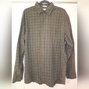 J. Crew Men's Green Checked Button Down Shirt XL